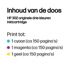 HP 302 originele drie-kleuren inktcartridge - Afbeelding 3