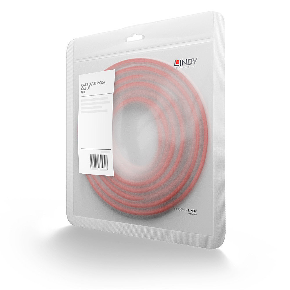Lindy 48180 netwerkkabel Rood 0,3 m Cat6 U/UTP (UTP) - Afbeelding 3