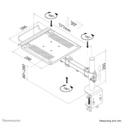 Neomounts NOTEBOOK-D100 Laptophouder monitorarm 10-22" - Afbeelding 12