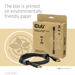 CLUB3D DisplayPort™ 2.1 VESA DP80 Gecertificeerd Kabel 8K240Hz 2m/6.56ft - Afbeelding 8