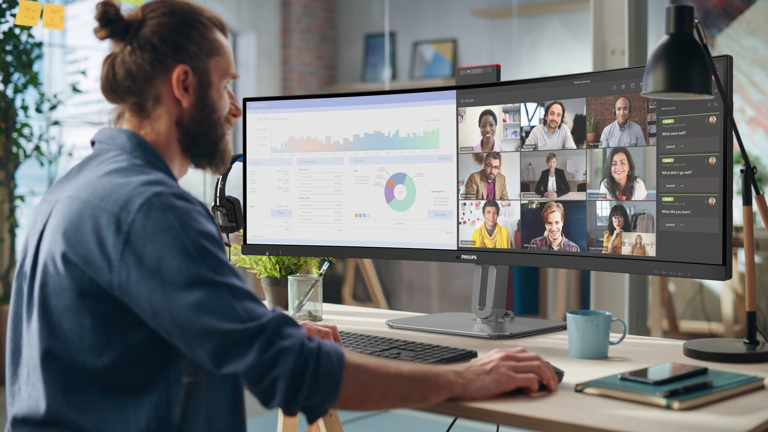 Philips 49B2U6900CH/00 computer monitor 124 cm (48.8") 5120 x 1440 Pixels Dual QHD LCD Zwart - Afbeelding 9