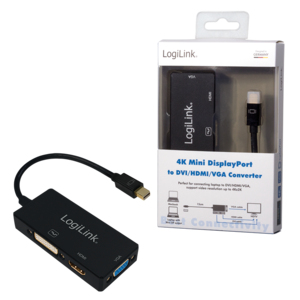 LogiLink CV0110 video kabel adapter 0,15 m Mini DisplayPort VGA + HDMI + DVI Zwart - Afbeelding 5