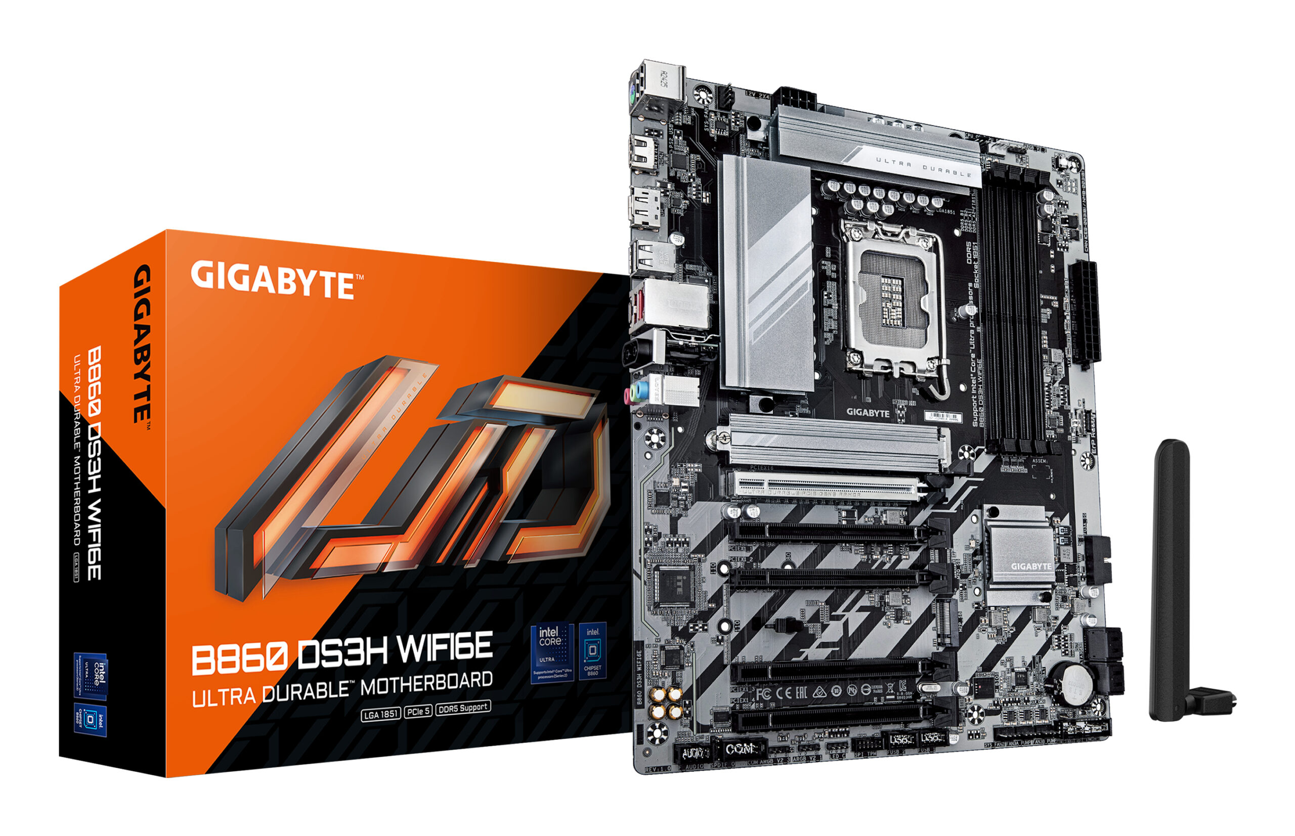 GIGABYTE B860 DS3H WIFI6E moederbord Intel B860 LGA 1851 (Socket V1) ATX - Afbeelding 2