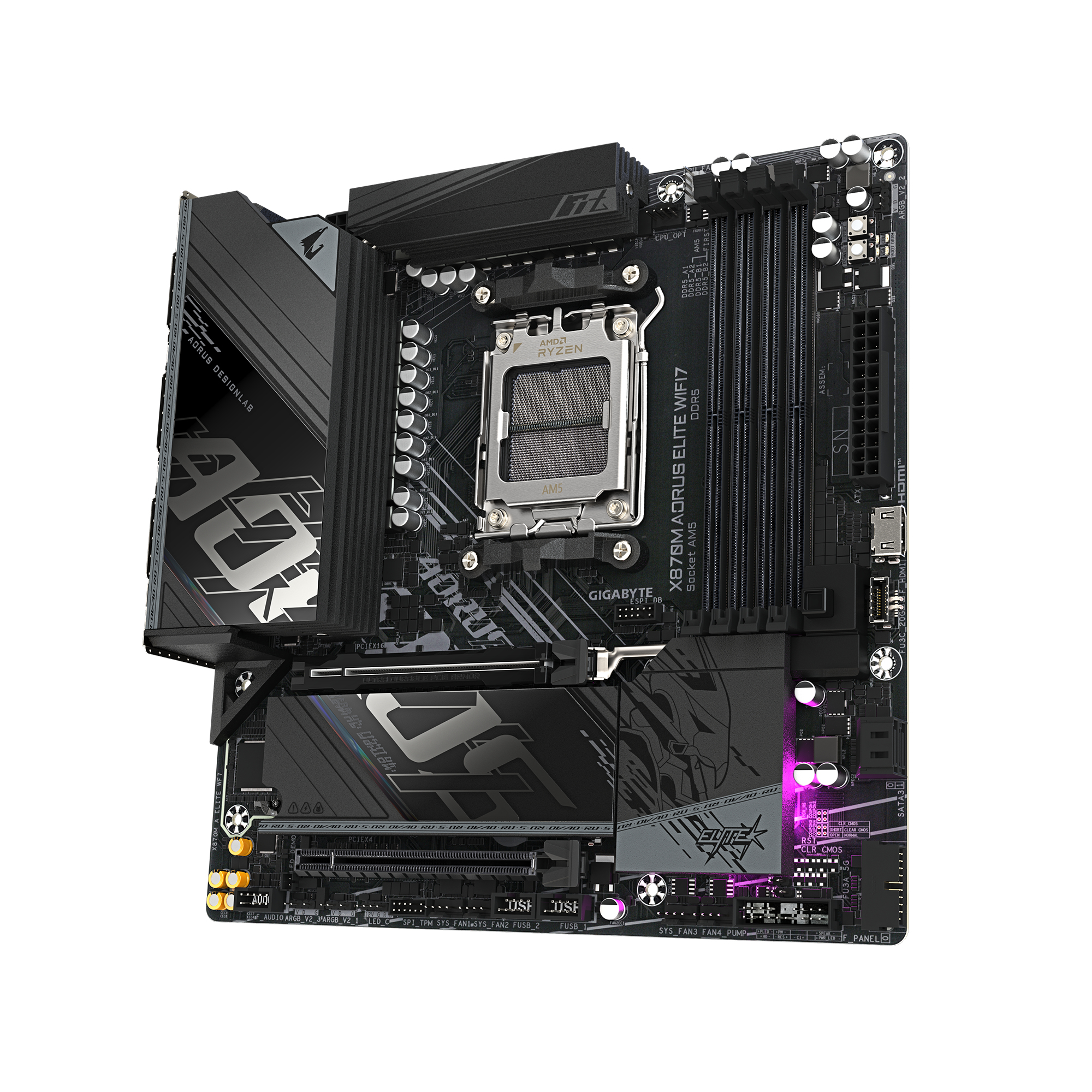 GIGABYTE X870M AORUS ELITE WIFI7 AMD X870 Socket AM5 micro ATX - Afbeelding 4