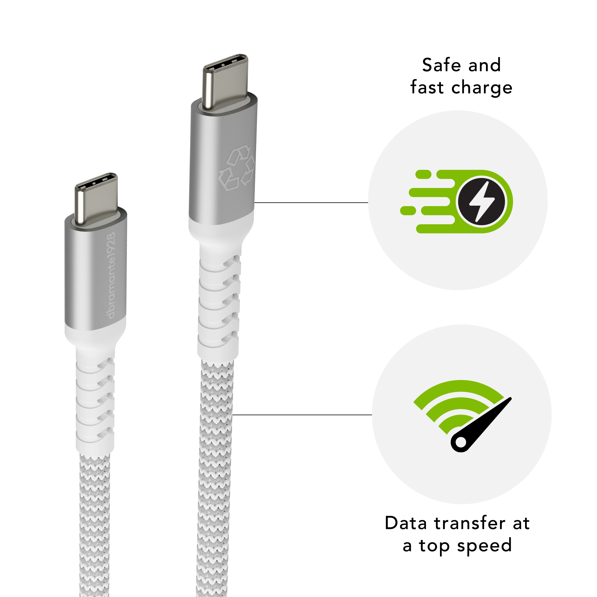 dbramante1928 CB12ALGR7115 Lightning-kabel 1,2 m Wit - Afbeelding 5