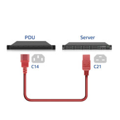 ACT Netsnoer C14 - C21 IEC60320 rood 1 m - Afbeelding 6