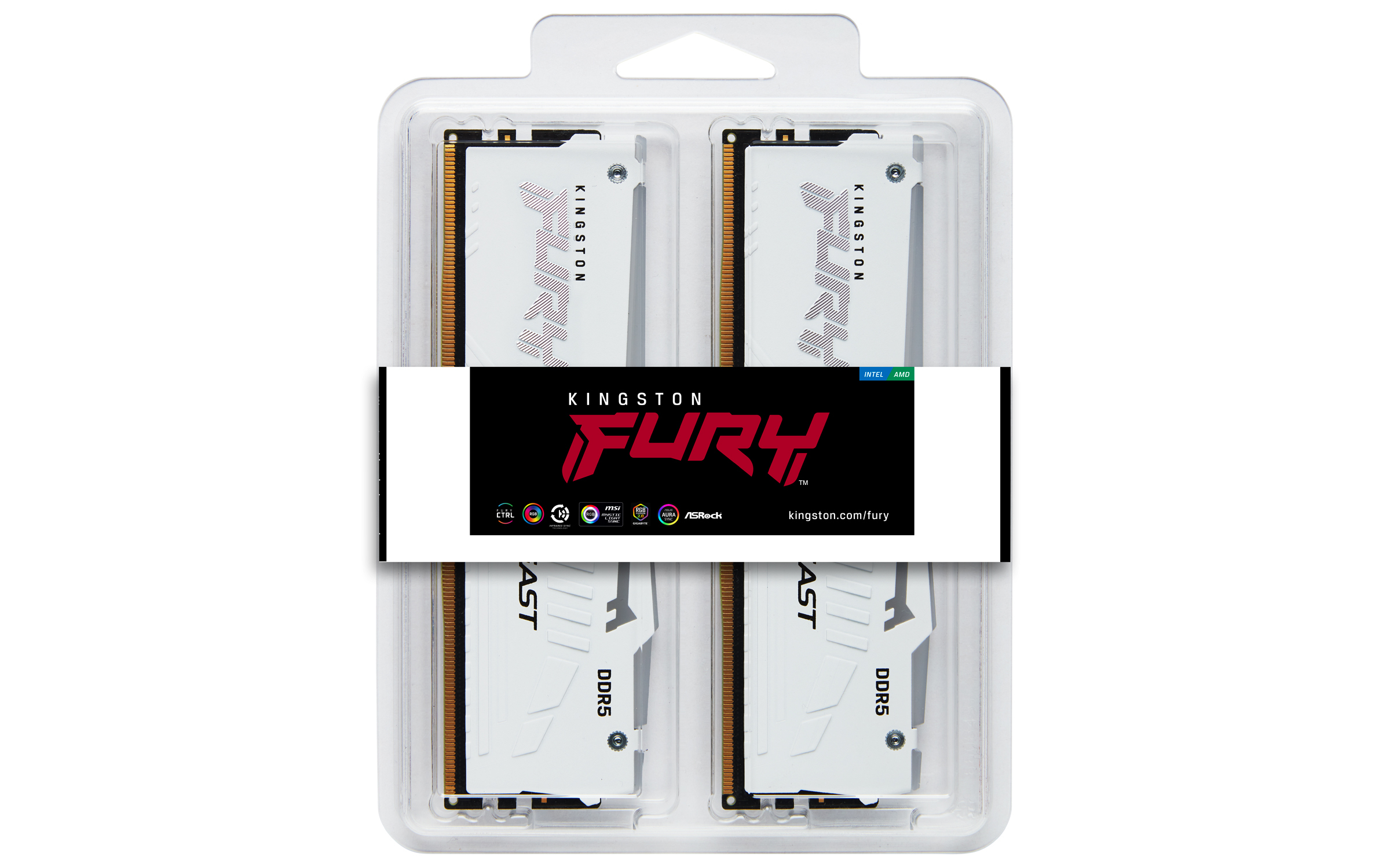 Kingston Technology FURY Beast 64GB 6400MT/s DDR5 CL32 DIMM (Kit van 2) White RGB EXPO - Afbeelding 6