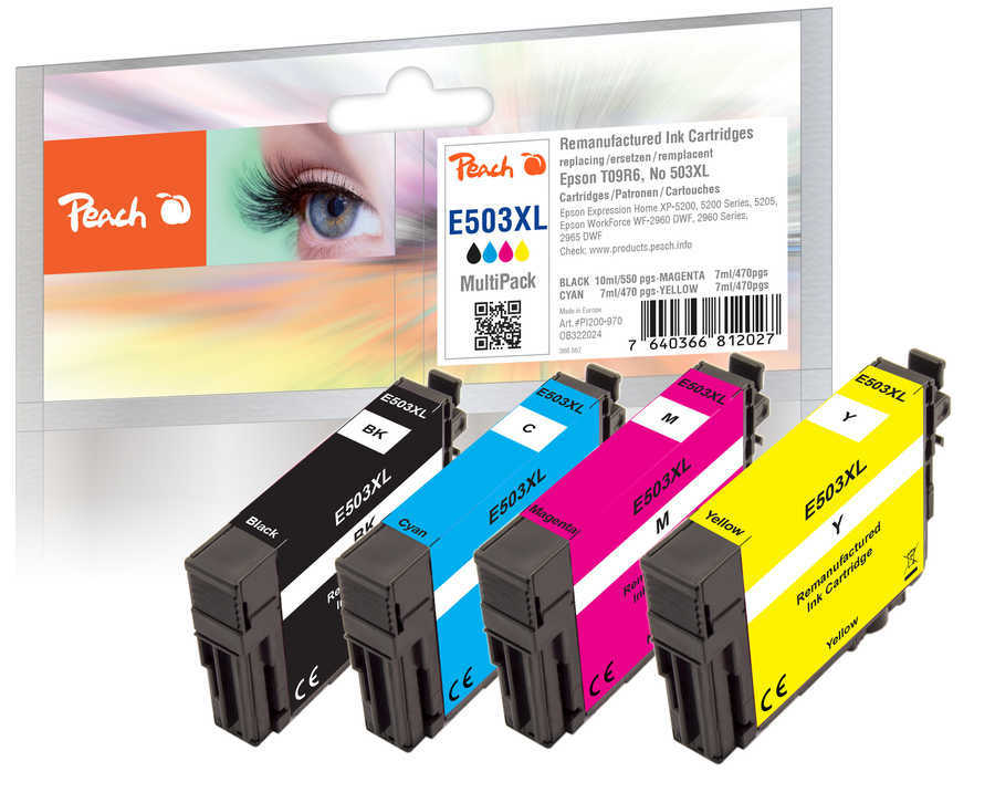 Peach PI200-970 inktcartridge 4 stuk(s) Compatibel Hoog (XL) rendement Zwart, Cyaan, Magenta, Geel - Afbeelding 2