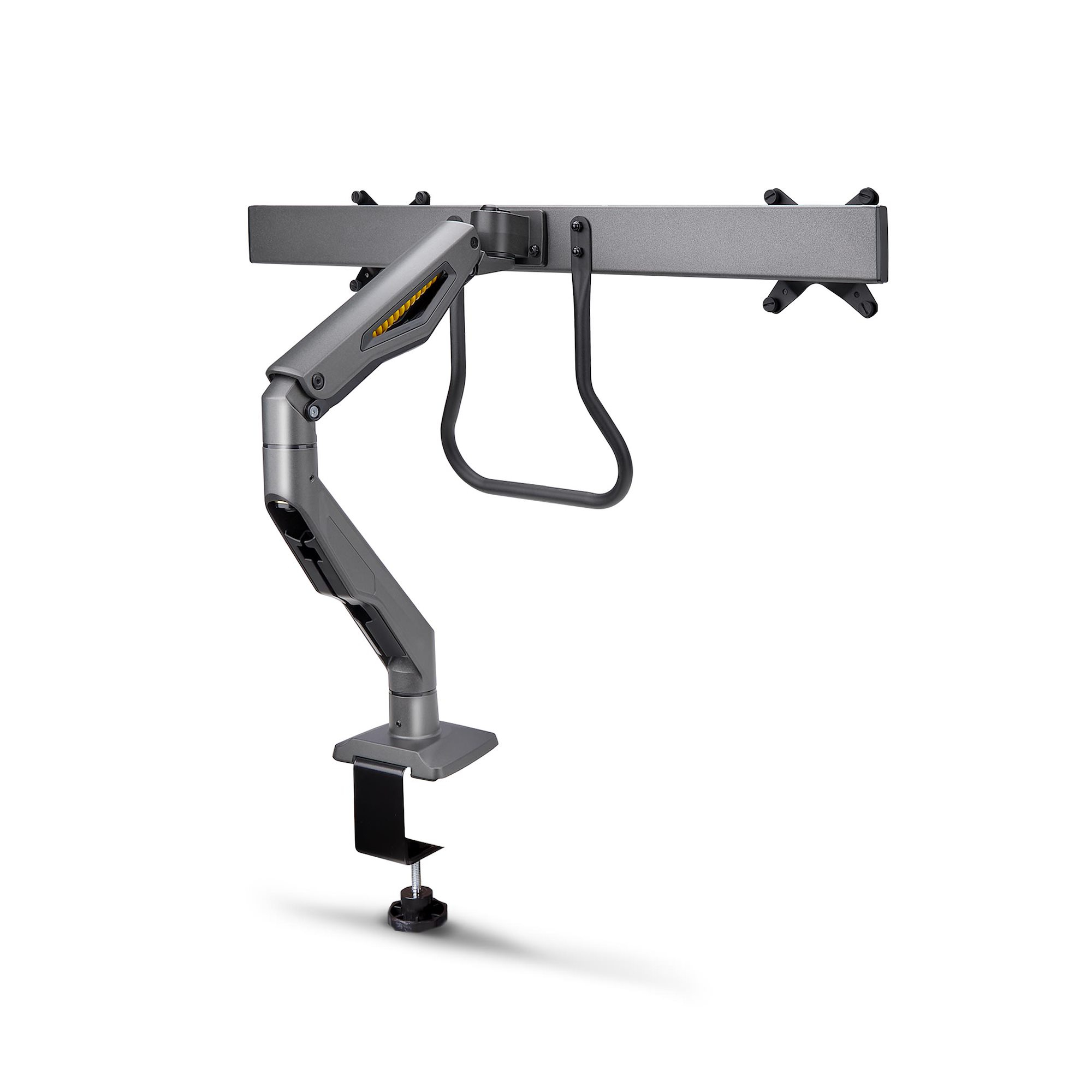 StarTech.com Dual Monitor Arm met Crossbar voor Bureau, Tot 27 inch Schermen, VESA 75x75/100x100, Max 15kg, C-klem, Volledig Scharnierend, Arm met Veermechanisme, TAA - Afbeelding 3