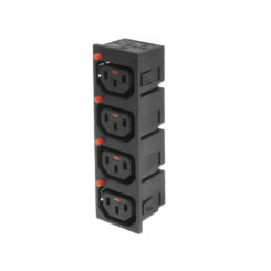 ACT C13 IEC Lock Net Entree (4x uitgang) - zwart, PA135015BK4 - Afbeelding 3