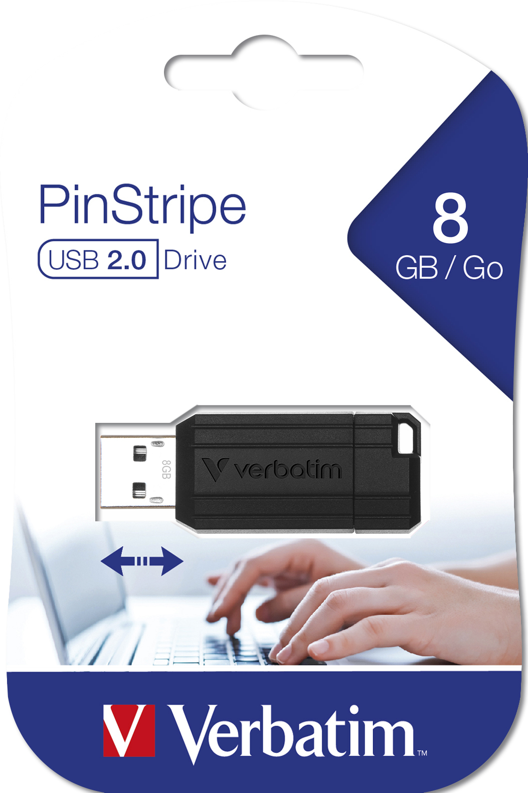 Verbatim PinStripe - USB-Stick8 GB - Zwart - Afbeelding 3