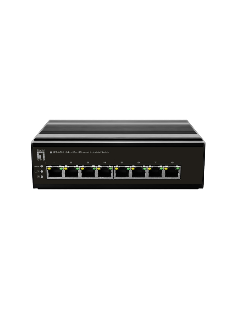 LevelOne IFS-0801 netwerk-switch Unmanaged Fast Ethernet (10/100) Zwart - Afbeelding 2