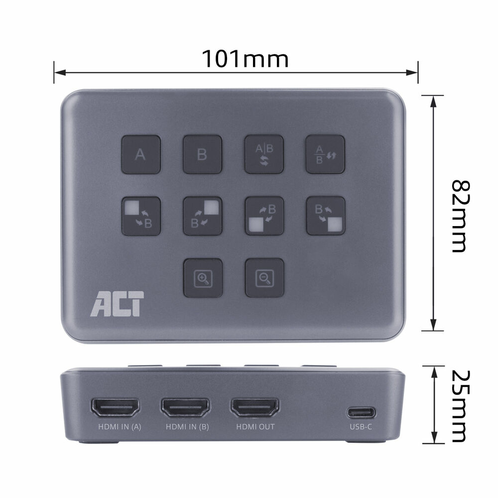 ACT Dual HDMI input USB-C Video Switcher, capturen en live streamen - Afbeelding 5