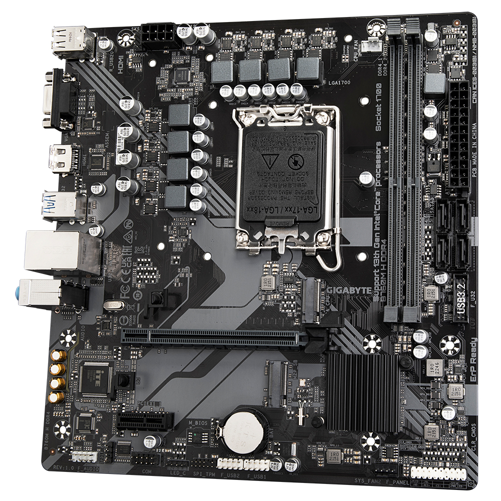 GIGABYTE B760M H DDR4 moederbord Intel B760 Express LGA 1700 micro ATX - Afbeelding 5