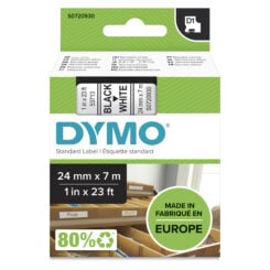 DYMO originele D1 labels | Zwarte Tekst op Wit Label | 24 mm x 7 m | zelfklevende etiketten voor de LabelManager labelprinters | gemaakt in Europa - Afbeelding 3