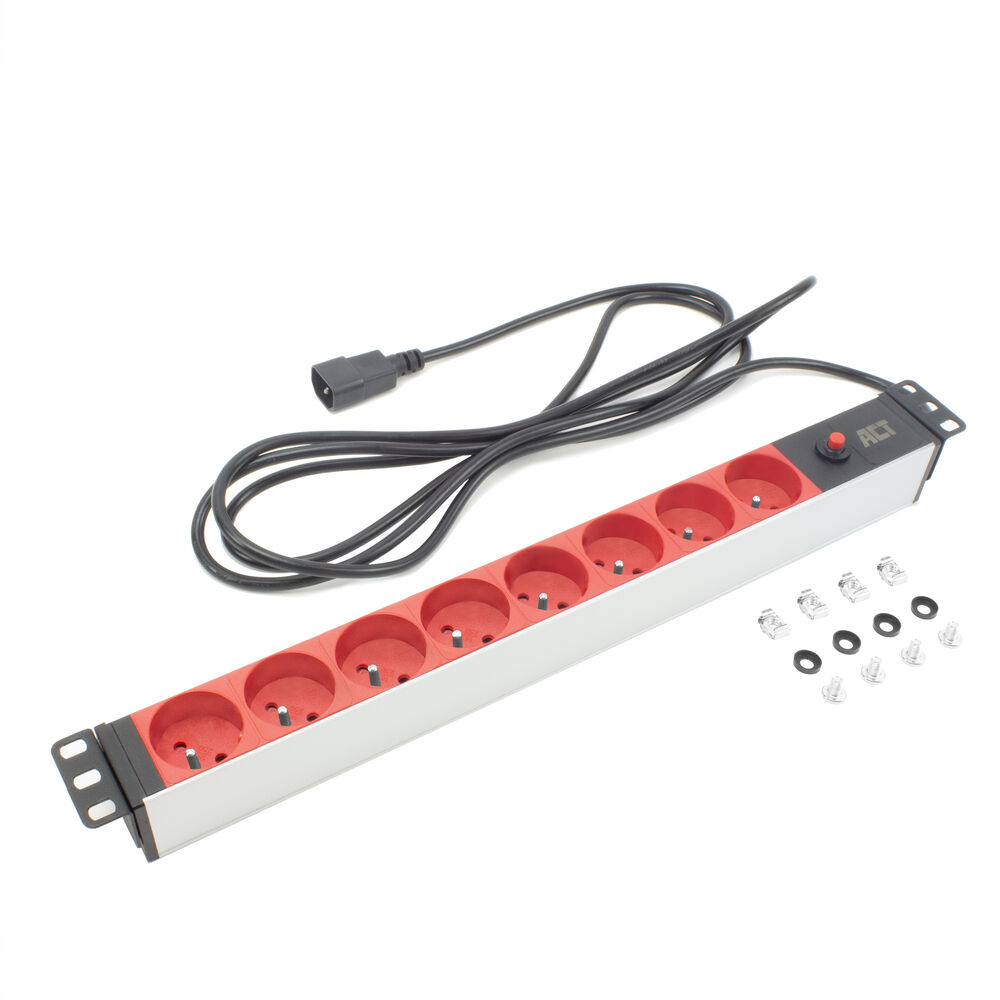 ACT Stekkerdoos PDU 19" C14 IEC60320 8-voudig type E, 3m H05VV-F 3G1.0 - Afbeelding 3