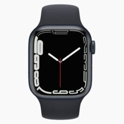 Forza Refurbished Apple Watch Series 7 45 mm Aluminium zwart wifi met zwart sportbandje - Licht gebruikt