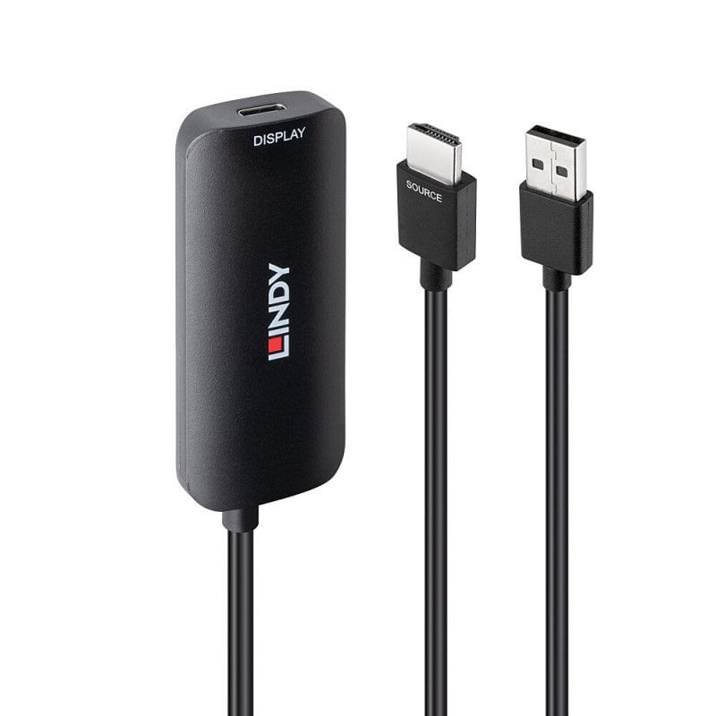 Lindy 43423 video kabel adapter 0,2 m USB Type-C HDMI + USB Type-C Zwart