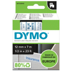 DYMO originele D1 labels | Blauwe Tekst op Wit Label | 12 mm x 7 m | zelfklevende etiketten voor de LabelManager labelprinter | gemaakt in Europa - Afbeelding 3