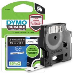 DYMO originele D1 Duurzame labels | Zwarte Tekst op Wit Label | 12 mm x 5,5 m | zelfklevende etiketten voor de LabelManager labelprinter | gemaakt in Europa - Afbeelding 3