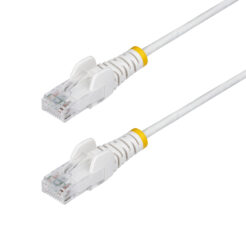StarTech.com 1m Dunne CAT6 Ethernet Kabel, Wit, Snagless, 100W PoE, UTP, LSZH, 28AWG Pure Koperdraad, Slim RJ45 Netwerk Patchkabel met Trekontlasting, Fluke Getest