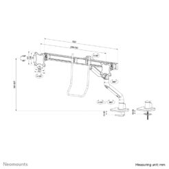Neomounts DS75S-950BL2 Monitorarm 17-32" - gasveer - Topfix - 180°-stop - Afbeelding 21