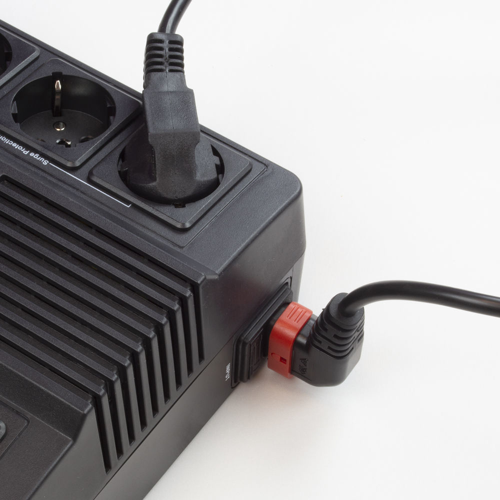 ACT Netsnoer C14 - C13 IEC Lock (links haaks) zwart 1 m, PC2042 - Afbeelding 4