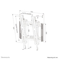 Neomounts WL35-550BL12 TV-beugel wand 24-65" - kantelbaar - Easy Install - Afbeelding 20