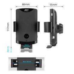 ACT Automatische smartphone autohouder met draadloze snellaadfunctie - Afbeelding 10