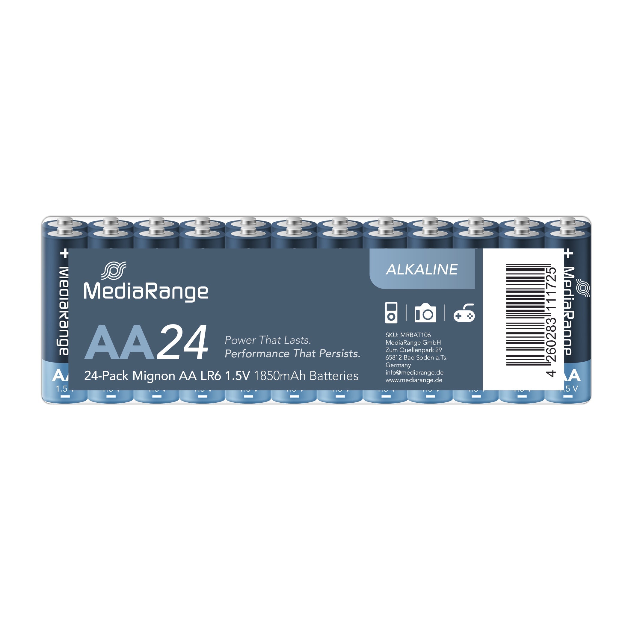 MediaRange batterij Premium Mignon Alkaline AA/LR6 1,5V 24St