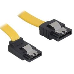 DELOCK SATA-Kabel SATA -> SATA up St/St 0.30m geel Clips