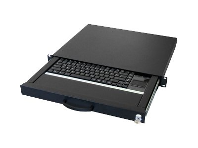 aixcase 19 Rack 1U keyboard DE Touchpad USB zwart