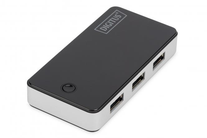 DIGITUS USB-Hub 4-Port 3.0->4xA3.0 m.voeding zwart