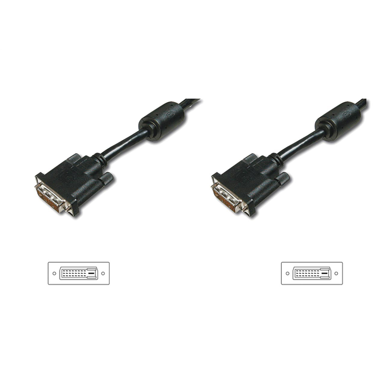 DIGITUS DVI-D-Kabel DVI(24+1) -> DVI(24+1) St/St 2.00m zwart plastic zak