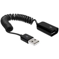 DELOCK USB Kabel A -> A St/Bu 0.20m-0.60m zwart Spiral