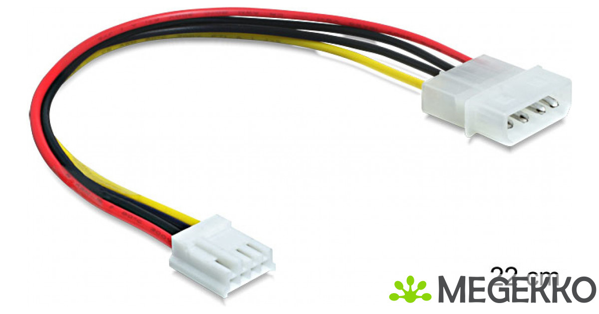 DELOCK Stroomkabel Molex 4pin -> Floppy 4pin St/Bu 0.22m