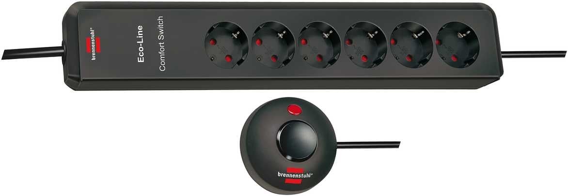 stekkerdoos stekker omlijsting ECO-Line 6x 2m voetschalter