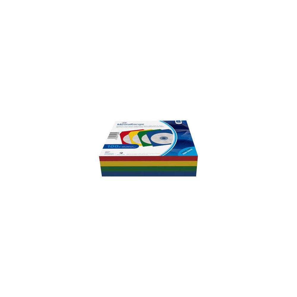 MediaRange CD Paperbag Colorpack 100pcs met venster