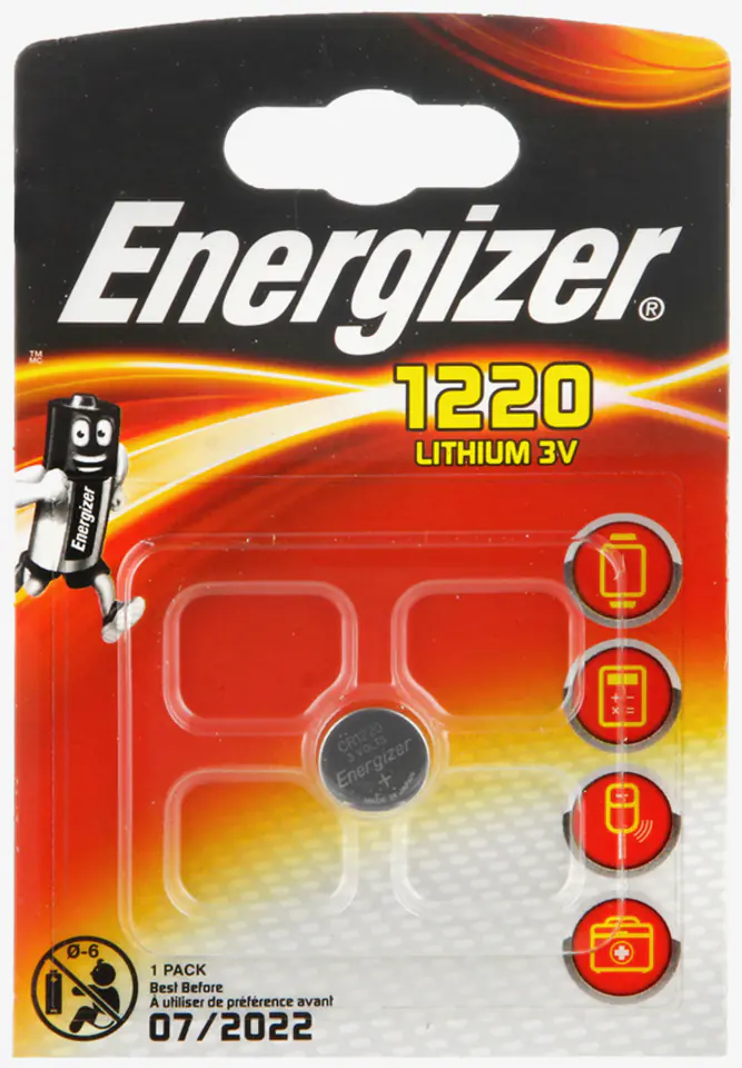 Energizer batterij knoopcel CR1220 3.0V Lithium 1St.