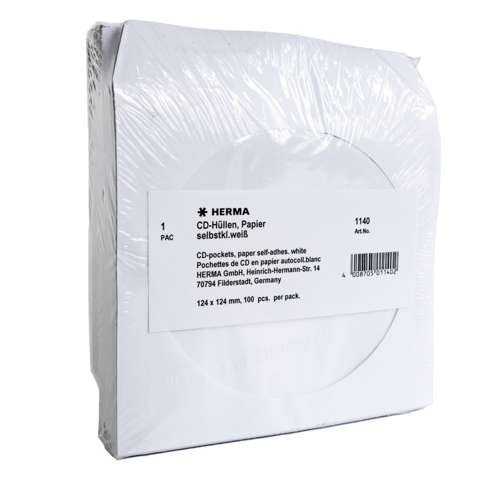HERMA CD-Papierhüllen weiß met Klebefläche 100 St.
