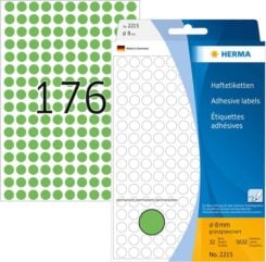 Universele etiketten/Kleur punten ø 8mm groen voor handmatige opschriften 5632 St.