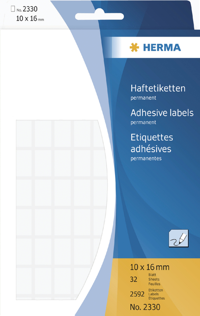 Universele etiketten 10x16mm wit voor handmatige opschriften 2592 St.