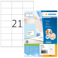 HERMA Etiketten Premium A4 weiß 70x41 mm Papier 2100 St.