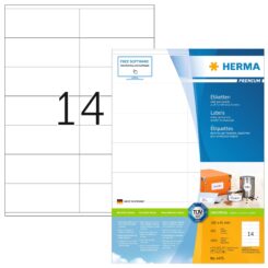 Etiketten wit 105x41 Premium A4 1400 st.