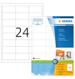 Etiketten wit 66x33,8 Premium A4 2400 st.