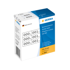 HERMA Nummernetik. 3fach selbstkl. 10x22 mm weiß/zwart