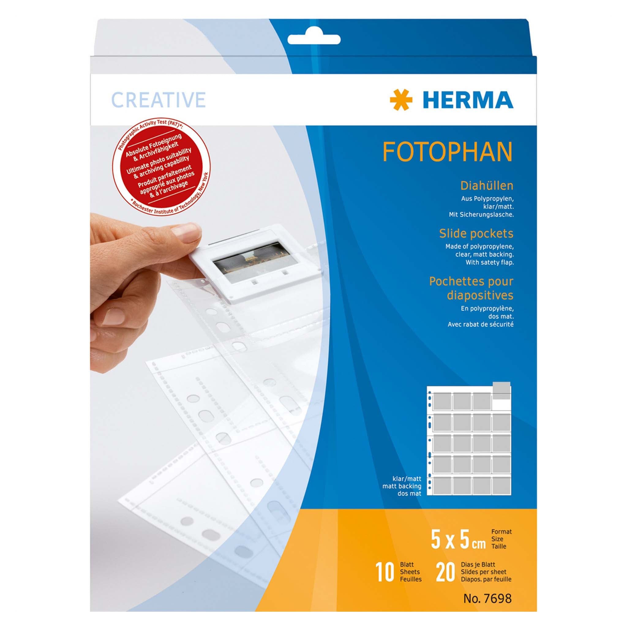 HERMA Diahüllen voor Kleinbild-Dias 10 Covers duidelijk/mat
