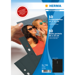 HERMA Fotosichthüllen 100 x 150 mm hoch zwart 10 Covers