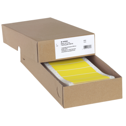 Computeretiketten eindloos 88.9x35.7 mm geel 1-banen 2000 St.