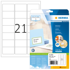 HERMA adres etiketten A4 weiß 63,5x38,1 mm Papier 210 St.